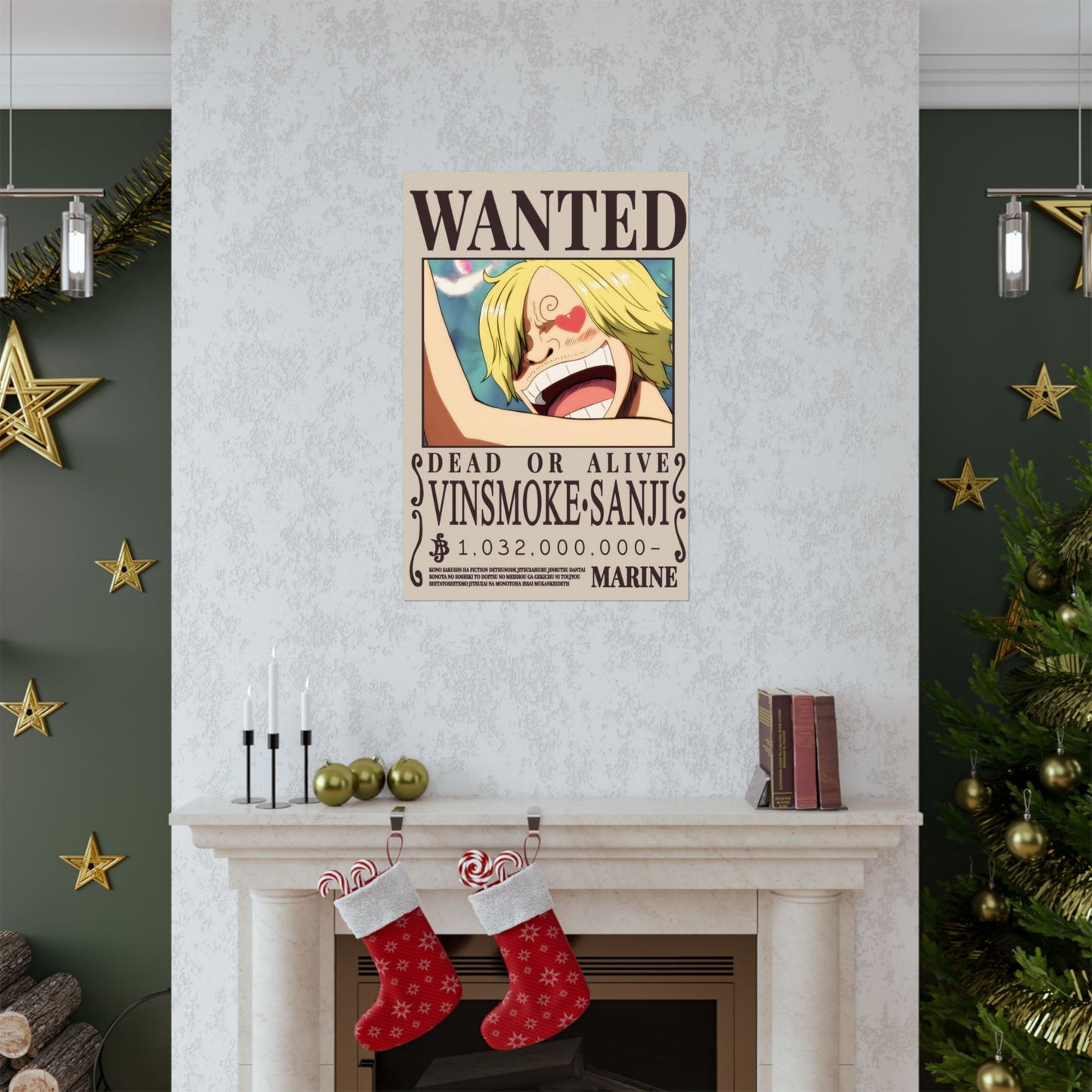 Wanted Poster Matte Vertical Poster — Vinsmoke Sanji "Dead or Alive" Anime Wall Art