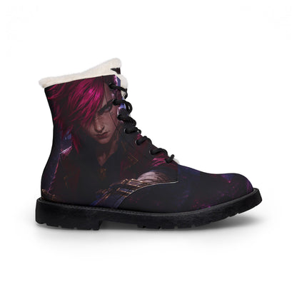Arcane Sisters Jinx Vi Cosmic Warrior Fur-Lined Leather Boots