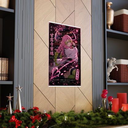 Demon Slayer Mitsuri Kanroji Matte Vertical Poster — Pink Sakura Anime Wall Art