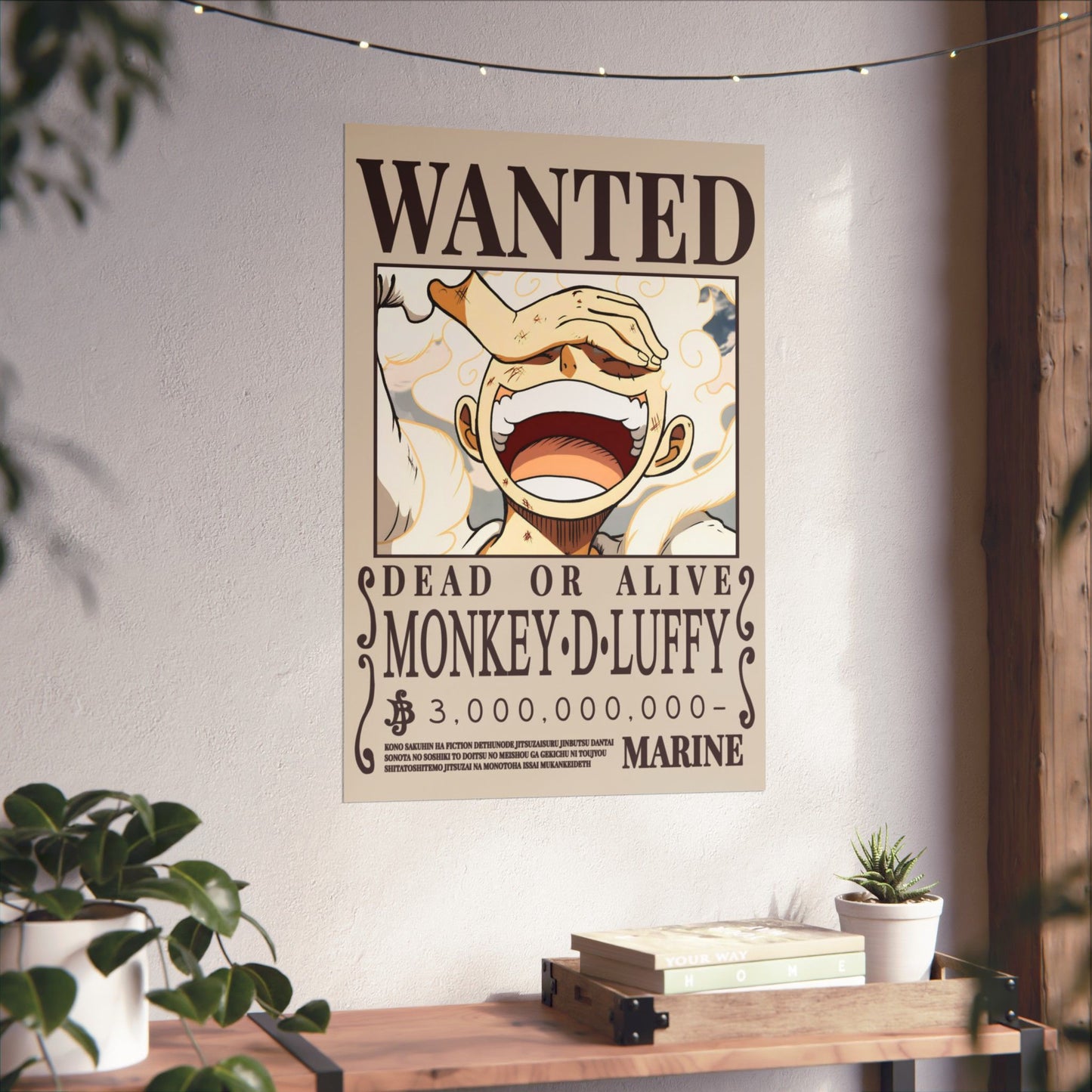 Wanted Poster Poster — "WANTED: Monkey D. Luffy" Matte Vertical Anime Wall Art