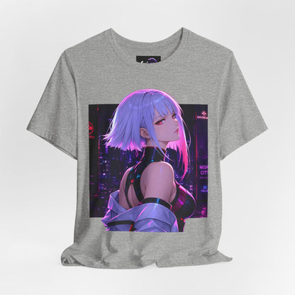 Anime Cyberpunk Girl T-Shirt — Neon Futuristic Art Tee
