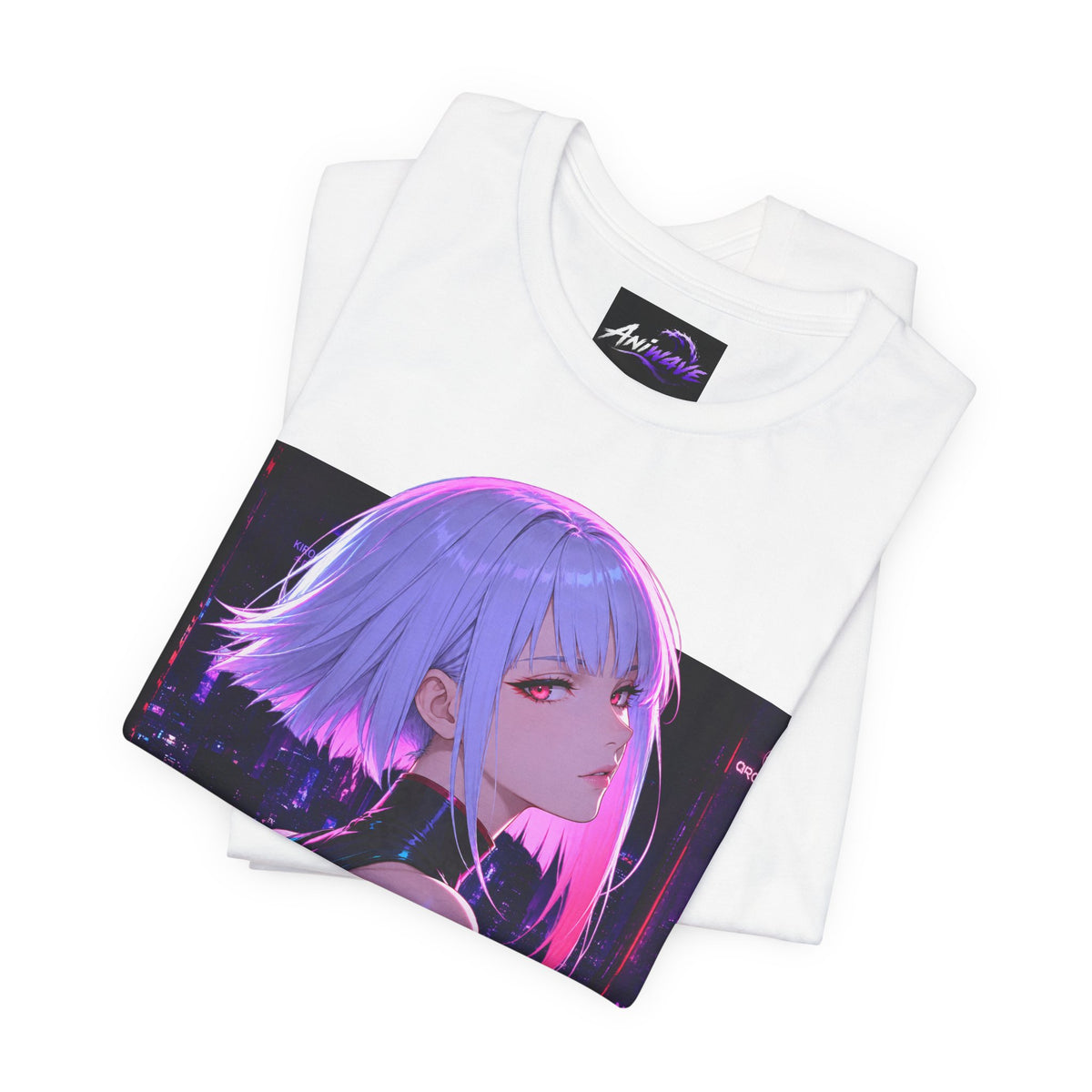 Anime Cyberpunk Girl T-Shirt — Neon Futuristic Art Tee
