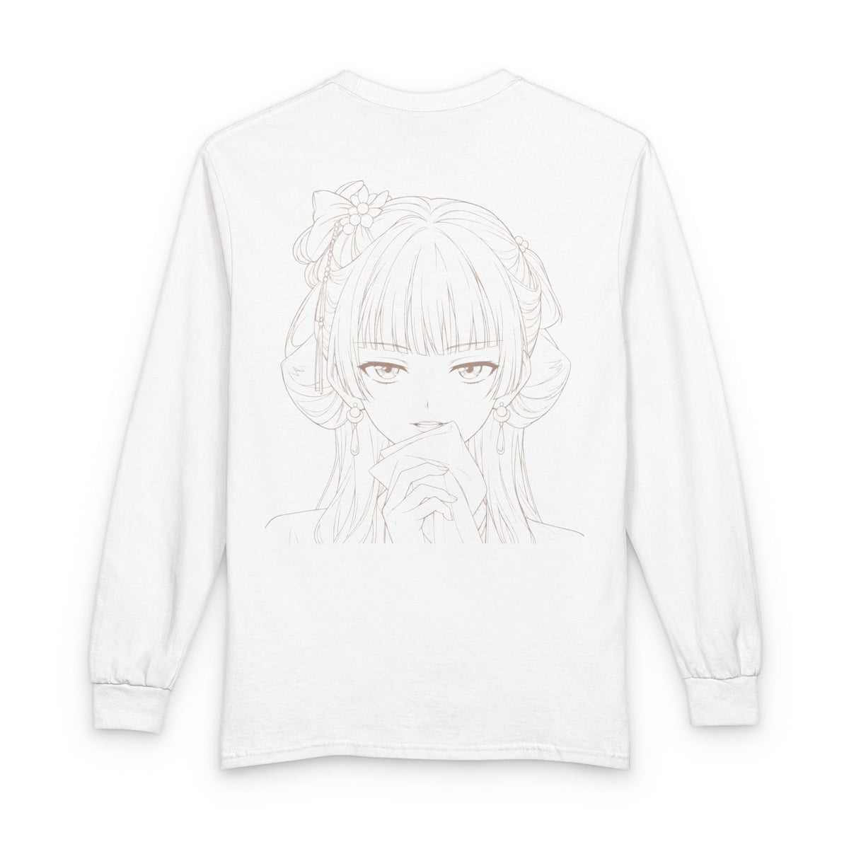 Mao mao apothecary diaries Anime Girl Line Art Long Sleeve Shirt — Elegant Japanese Text Design