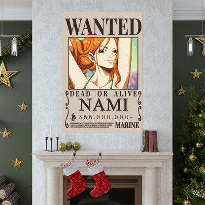 Wanted Poster Poster — "WANTED: NAMI" Anime Vertical Matte Print