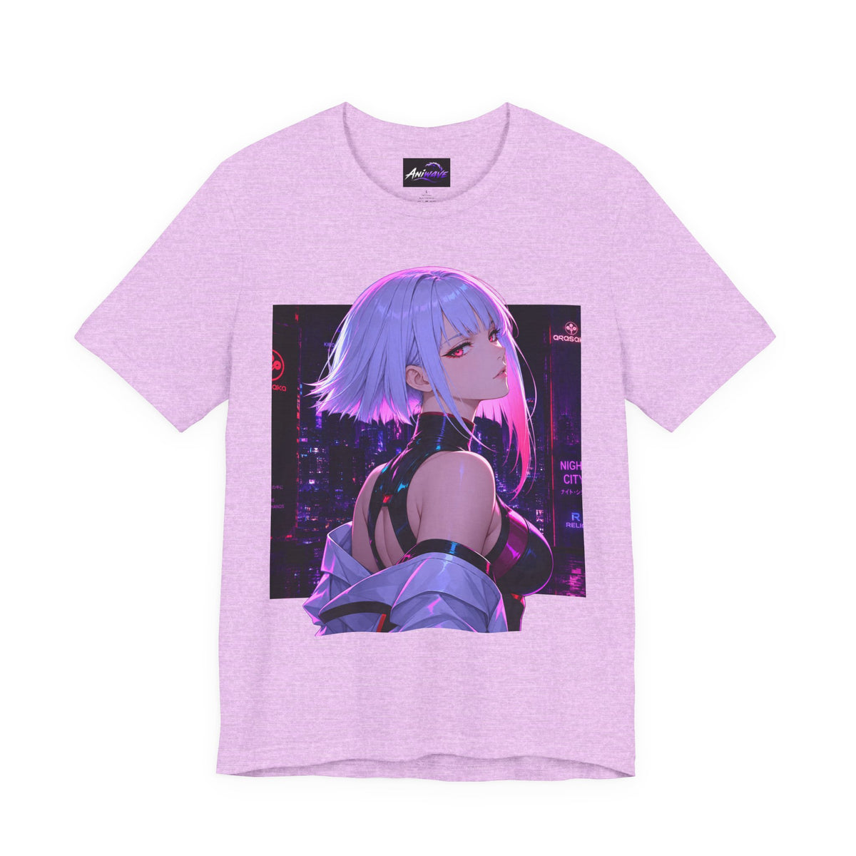 Anime Cyberpunk Girl T-Shirt — Neon Futuristic Art Tee