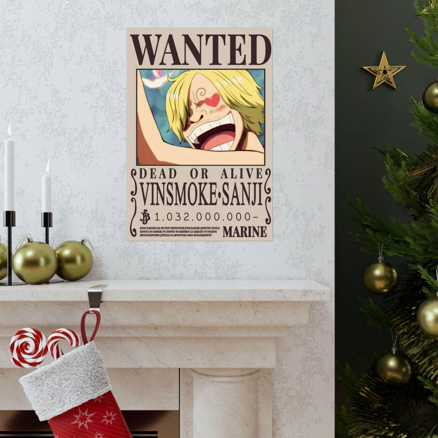 Wanted Poster Matte Vertical Poster — Vinsmoke Sanji "Dead or Alive" Anime Wall Art