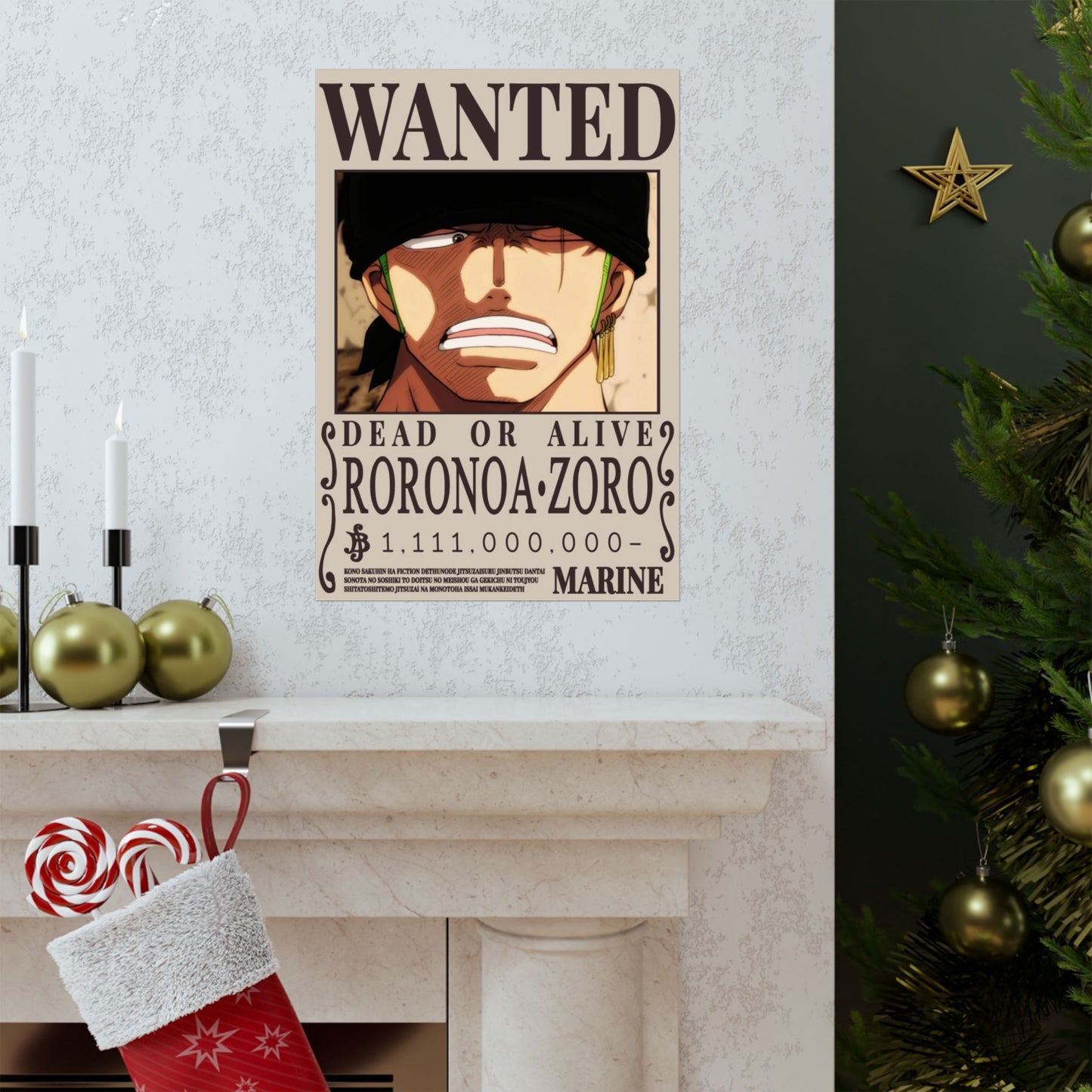 Wanted Poster Poster — Roronoa Zoro "Dead or Alive" Matte Vertical Print