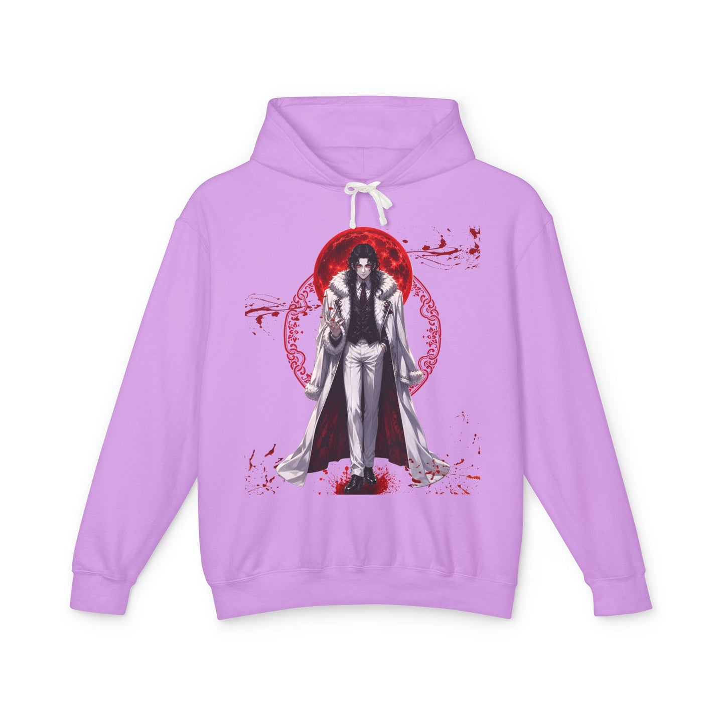 Vampire Prince Hoodie — Gothic Red Moon Graphic Pullover