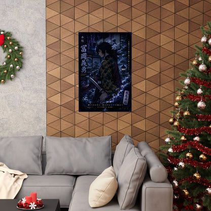 Demon Slayer Giyu Tomioka Matte Vertical Poster — Dark Anime Wall Art