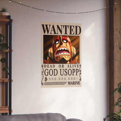 Wanted "God Usopp" Matte Poster — One Piece Wanted Poster Wall Art