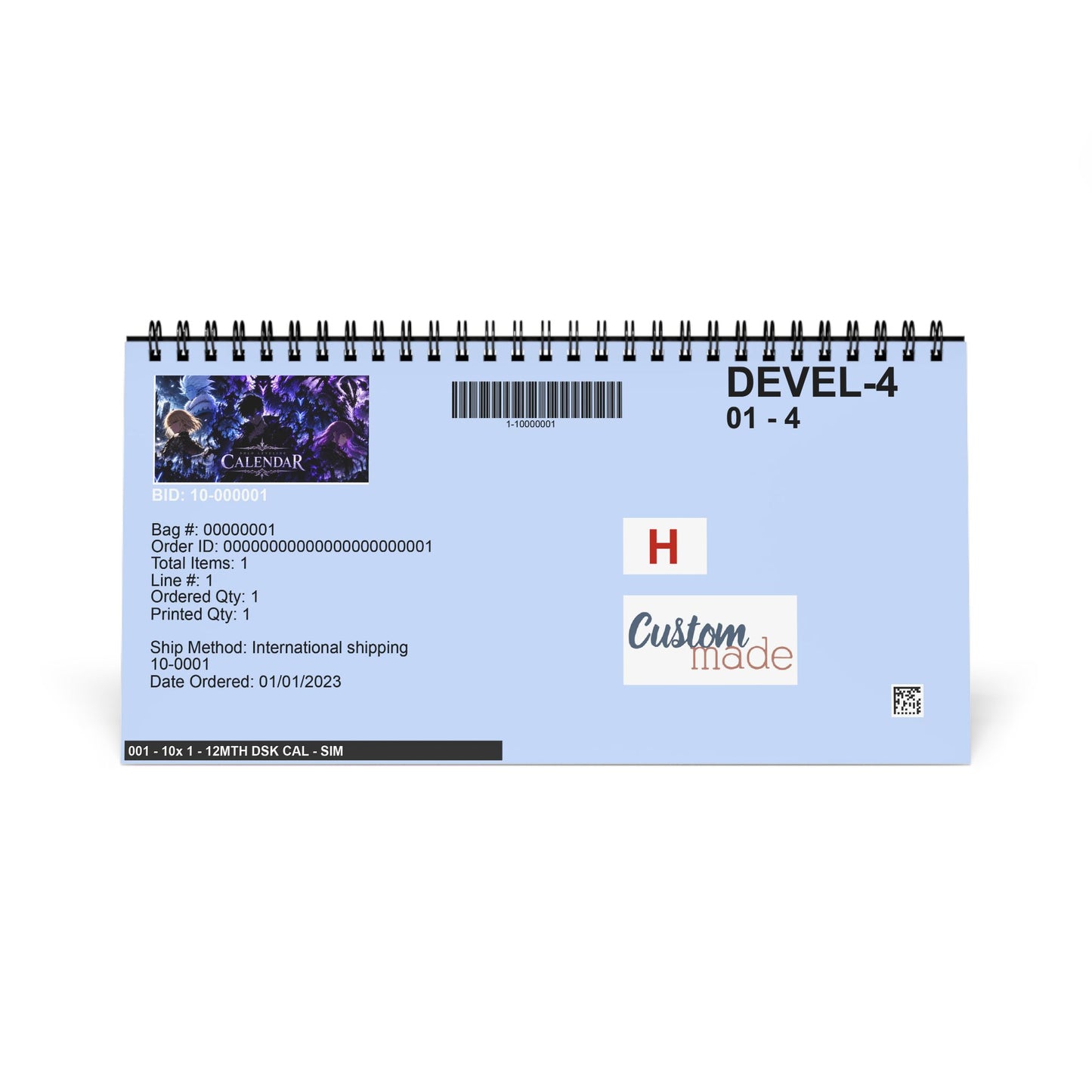 Solo Leveling Dark Fantasy Desktop Calendar 2027 — Anime Character Grid Calendar