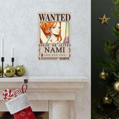 Wanted Poster Poster — "WANTED: NAMI" Anime Vertical Matte Print