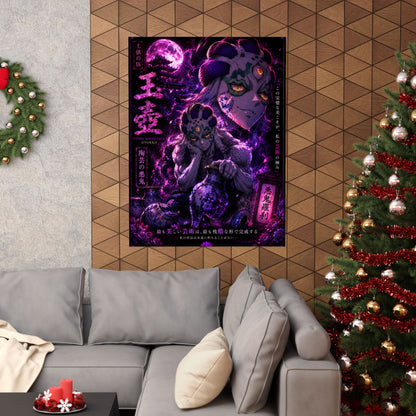 Demon Moon Matte Poster — Gothic Anime Vertical Wall Art