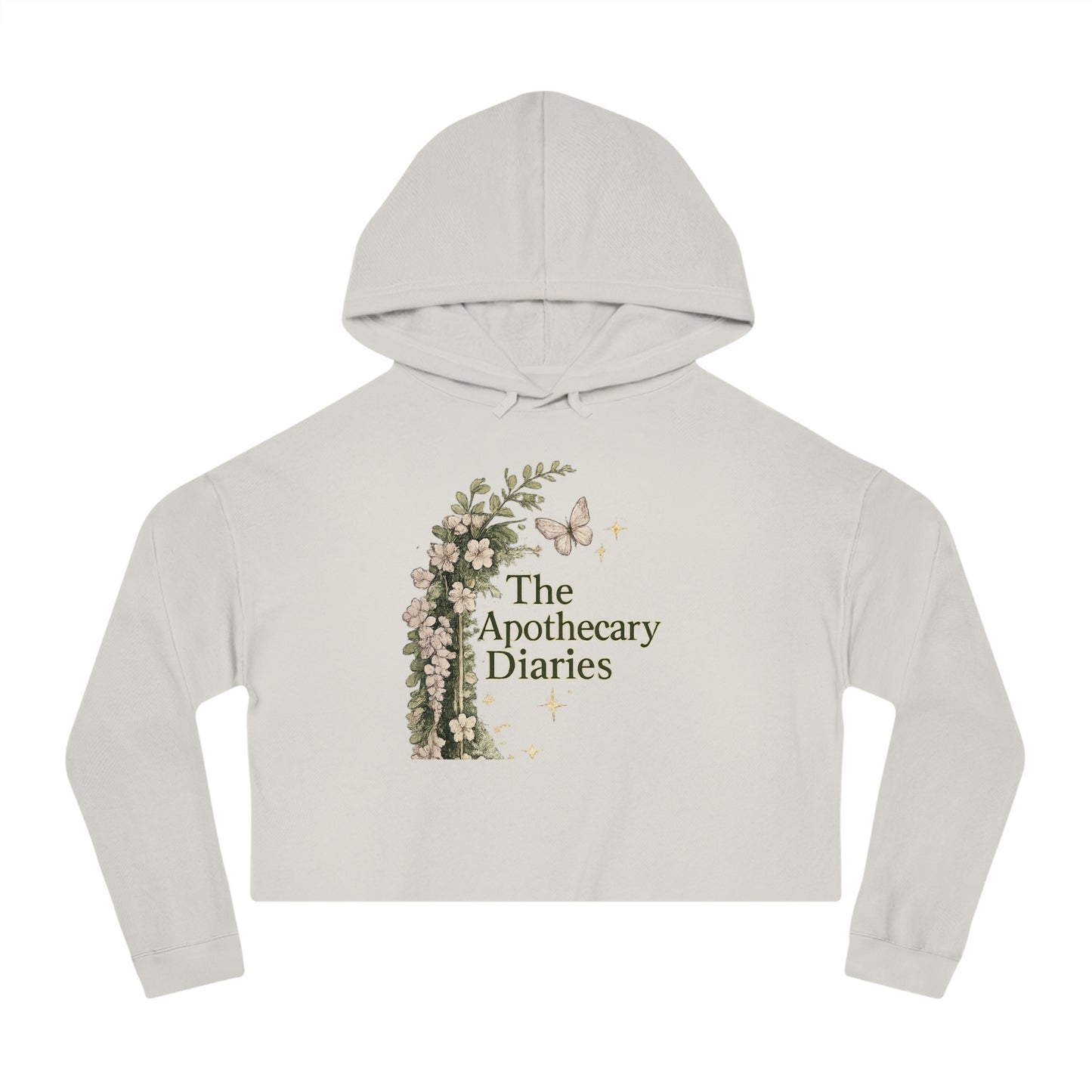 Cropped Hoodie — The Apothecary Diaries Floral Anime Graphic