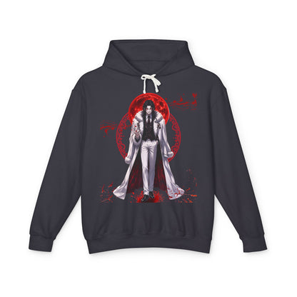 Vampire Prince Hoodie — Gothic Red Moon Graphic Pullover