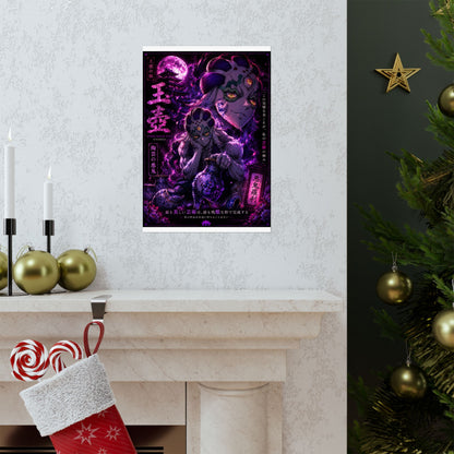 Demon Moon Matte Poster — Gothic Anime Vertical Wall Art
