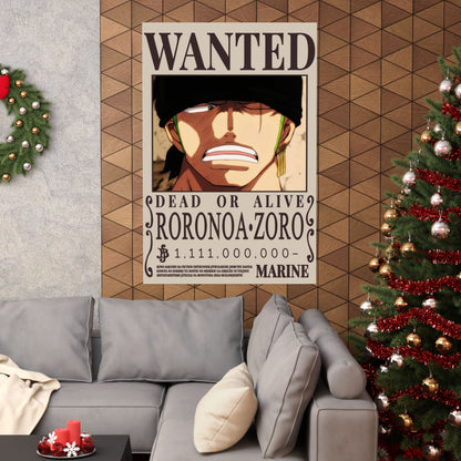Wanted Poster Poster — Roronoa Zoro "Dead or Alive" Matte Vertical Print