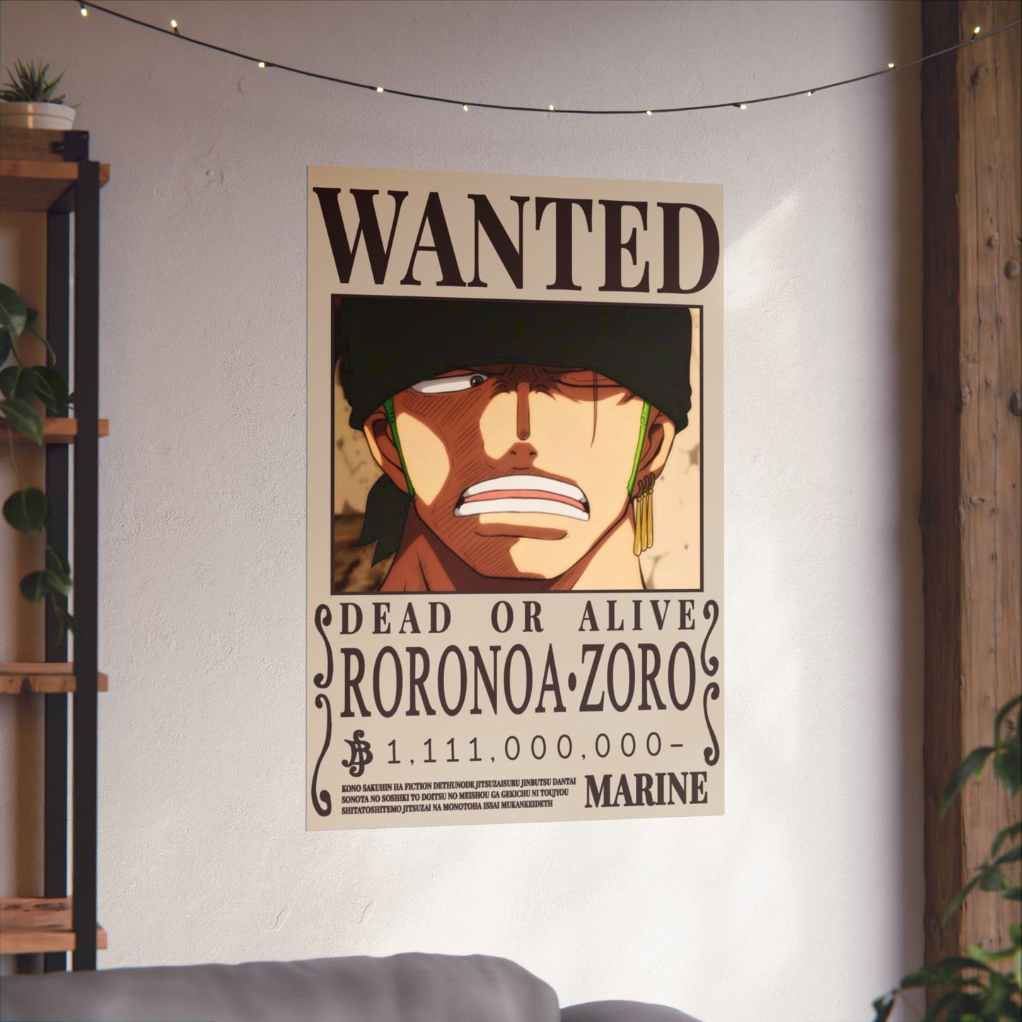 Wanted Poster Poster — Roronoa Zoro "Dead or Alive" Matte Vertical Print