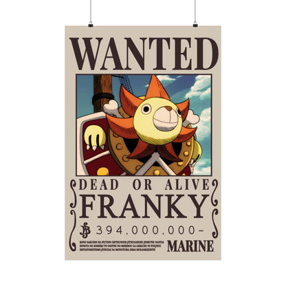 Wanted Poster Matte Vertical Poster — "Franky" Dead or Alive Vintage Anime Print