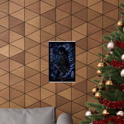 Demon Slayer Giyu Tomioka Matte Vertical Poster — Dark Anime Wall Art