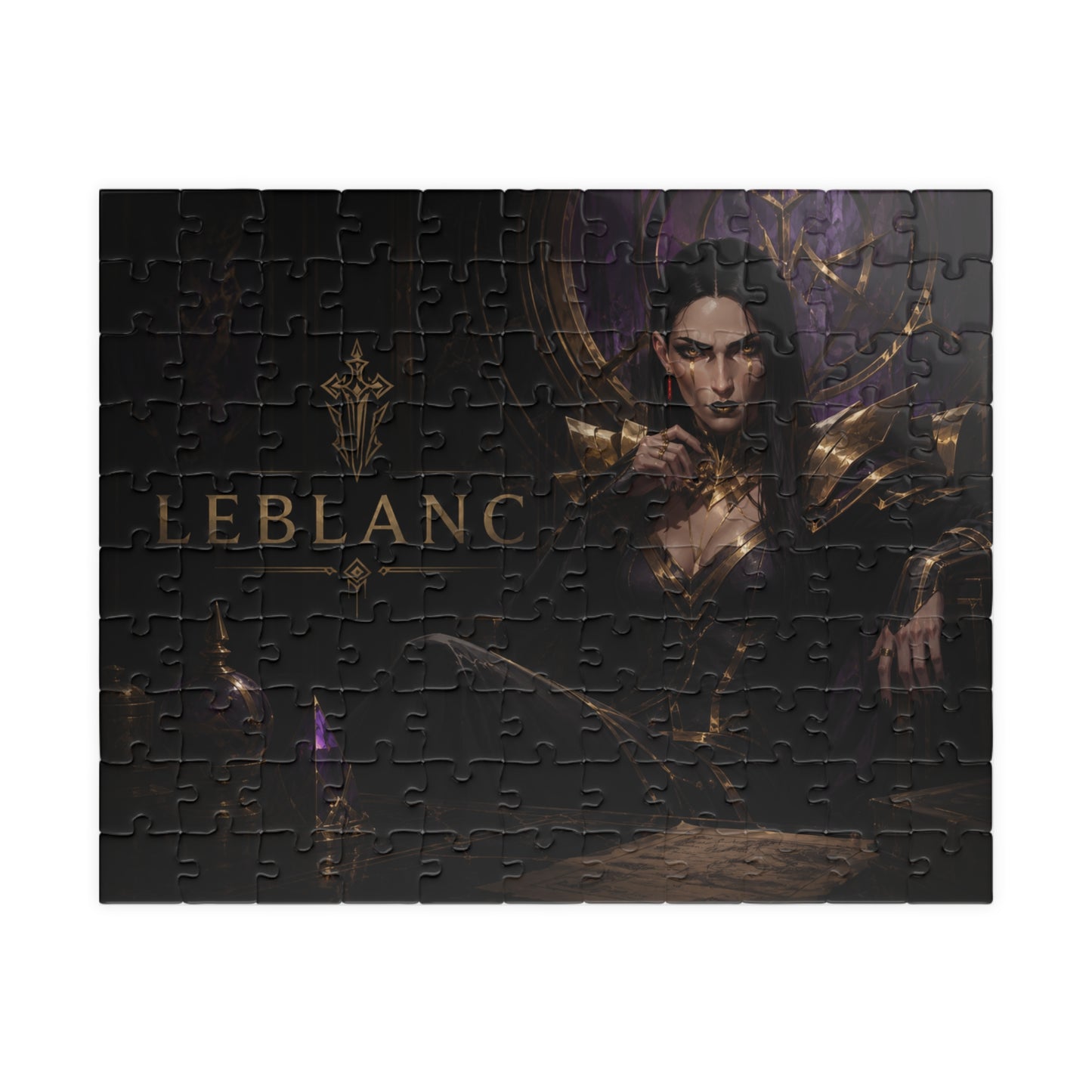 Leblanc Arcane Dark Sorceress Puzzle — Fantasy Portrait Jigsaw (110/252/520/1014 pcs)