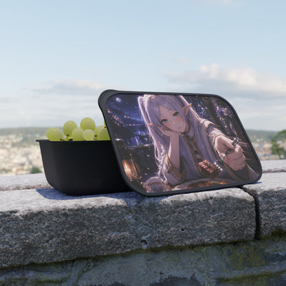 Frieren Anime Elf Girl Bento Box with Utensils – Nighttime Cozy Lunch Container