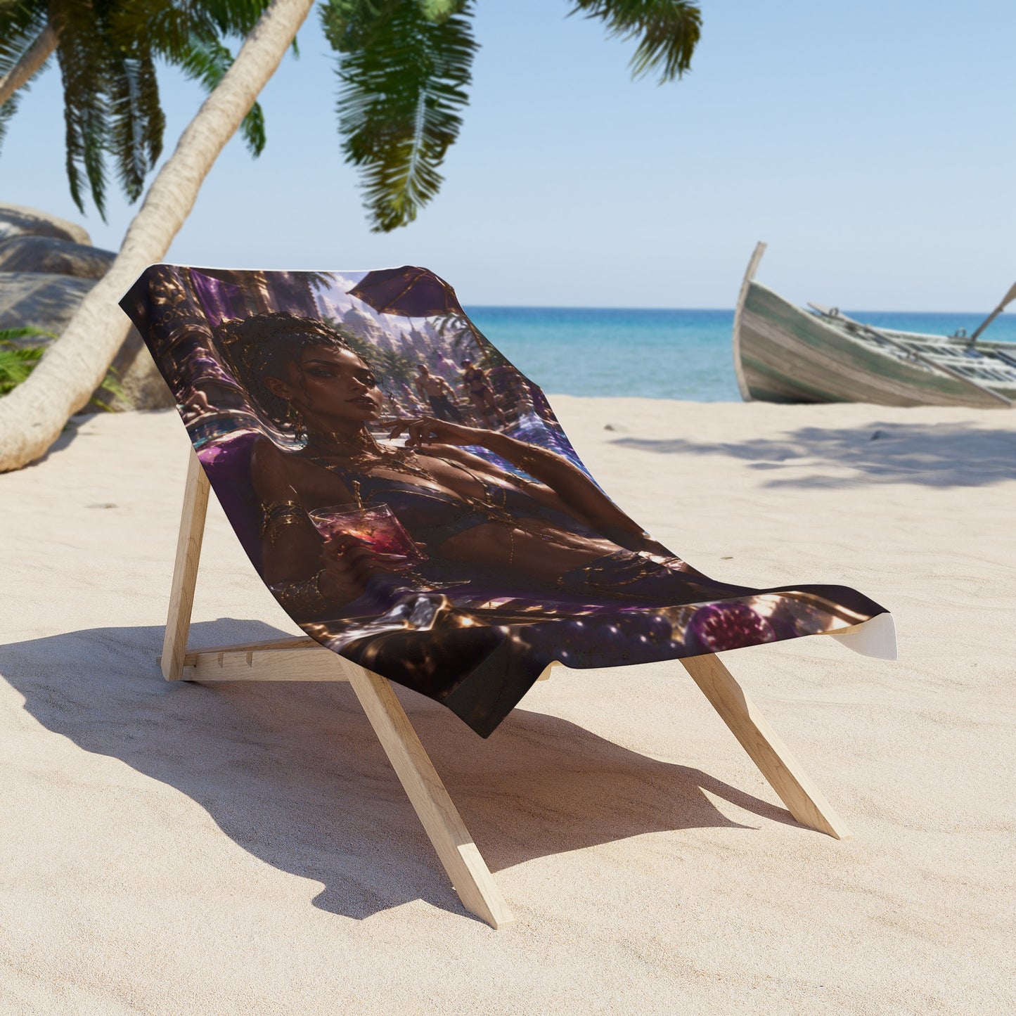 Mel Arcane Tropical Goddess Beach Towel — Luxurious Resort Vibes