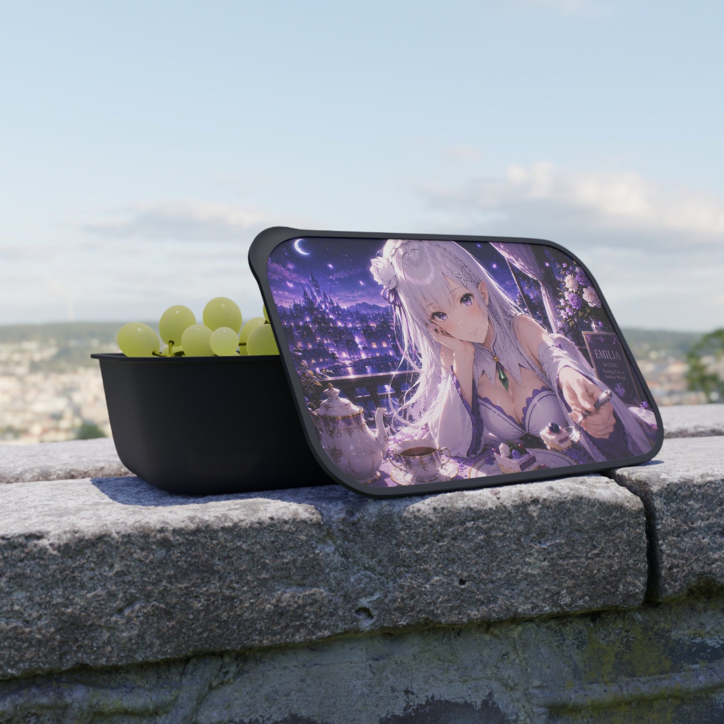 Re:Zero Anime Emilia PLA Bento Box with Band & Utensils – Night Tea Picnic
