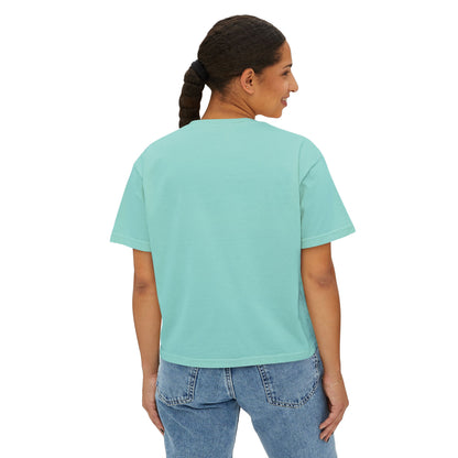 Anime Elf Portrait Boxy Tee — White Women’s Cropped Graphic Shirt