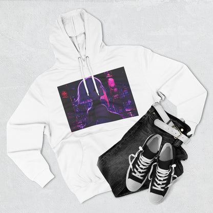 Anime Cyberpunk Hoodie — Neon Girl Fleece Pullover