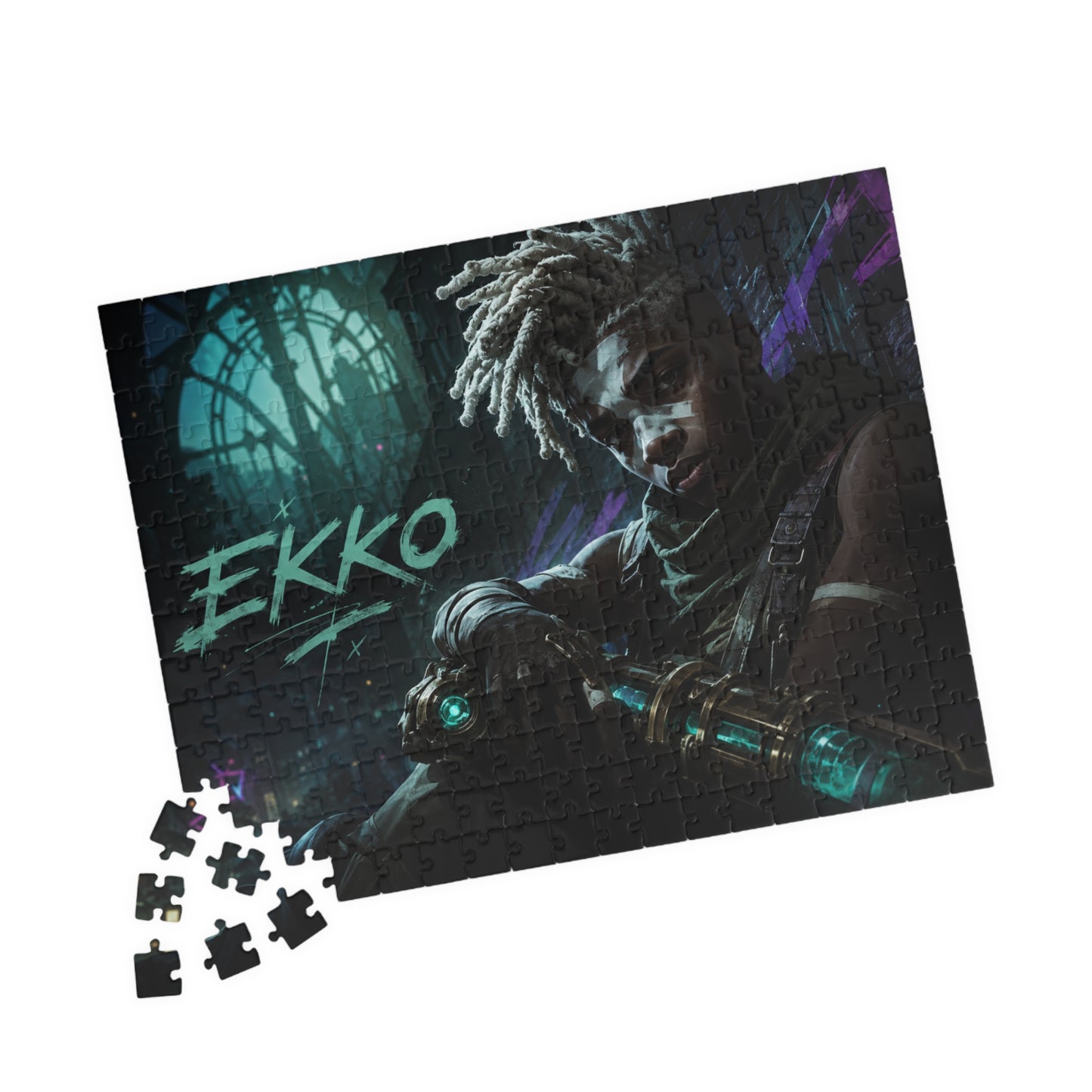 Ekko Arcane Neon Night Jigsaw Puzzle — League-Inspired 110–520 Piece