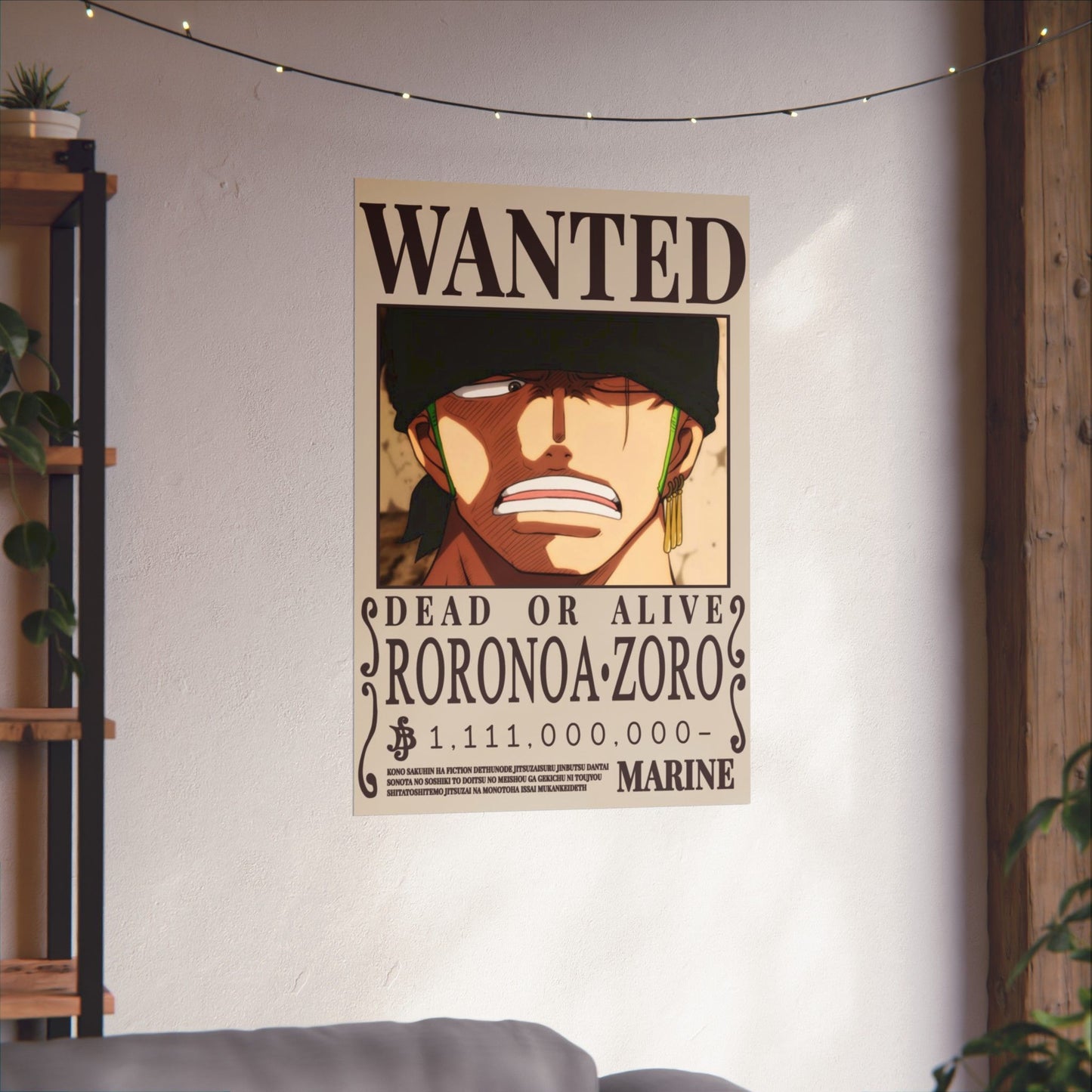 Wanted Poster Poster — Roronoa Zoro "Dead or Alive" Matte Vertical Print