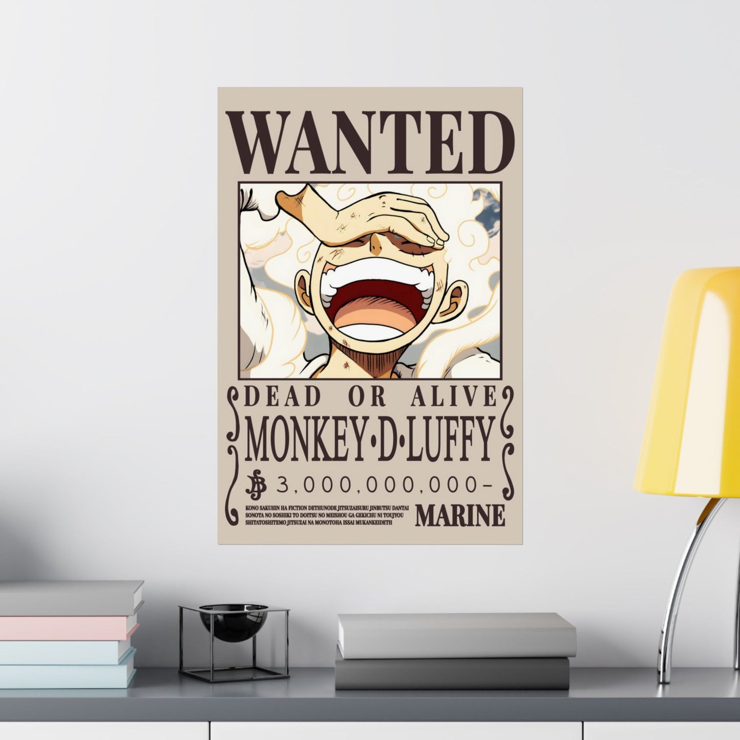 Wanted Poster Poster — "WANTED: Monkey D. Luffy" Matte Vertical Anime Wall Art