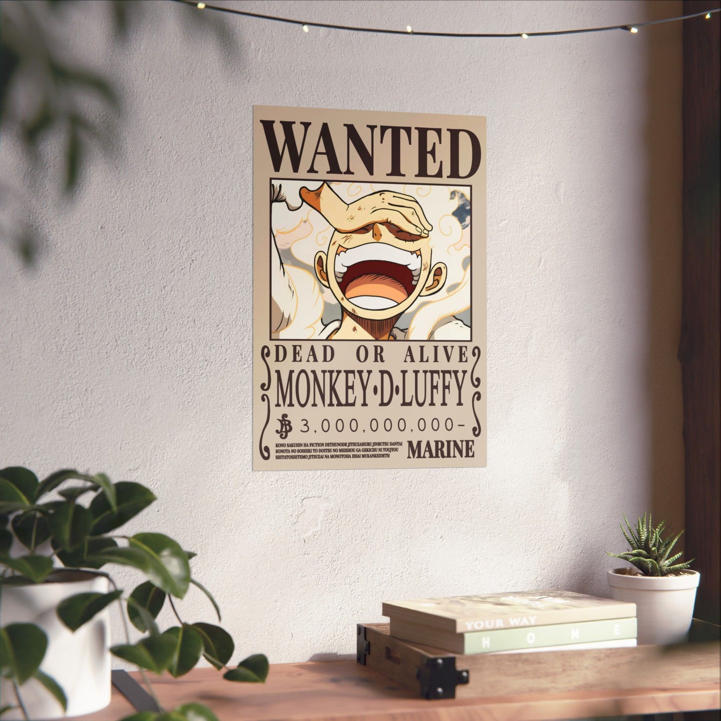Wanted Poster Poster — "WANTED: Monkey D. Luffy" Matte Vertical Anime Wall Art