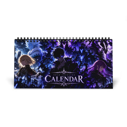 Solo Leveling Dark Fantasy Desktop Calendar 2027 — Anime Character Grid Calendar