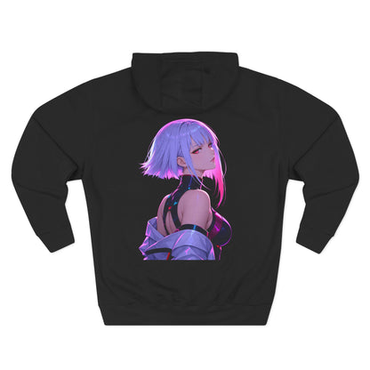Anime Cyberpunk Hoodie — Neon Girl Fleece Pullover