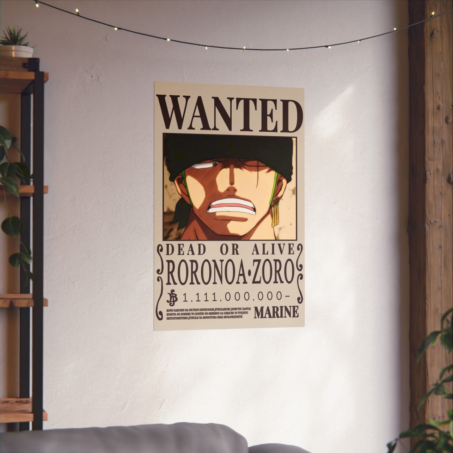 Wanted Poster Poster — Roronoa Zoro "Dead or Alive" Matte Vertical Print