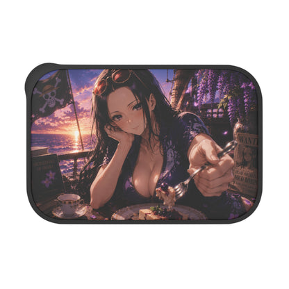 Robin One Piece Anime Pirate Woman Bento Box — PLA Lunchbox with Utensils (Lavender Sunset Design)
