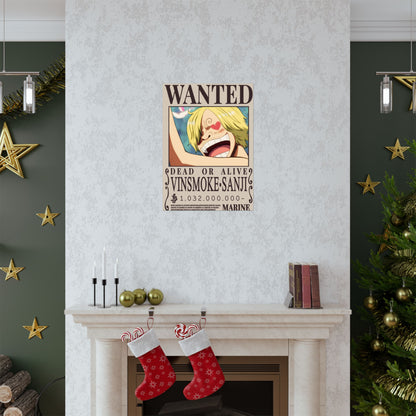 Wanted Poster Matte Vertical Poster — Vinsmoke Sanji "Dead or Alive" Anime Wall Art