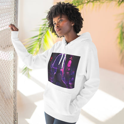 Anime Cyberpunk Hoodie — Neon Girl Fleece Pullover