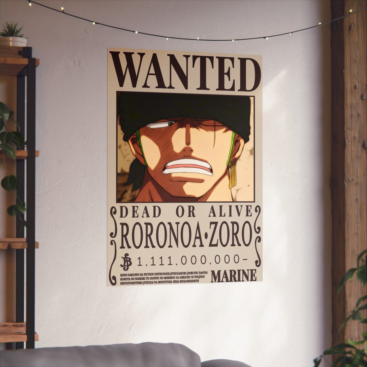 Wanted Poster Poster — Roronoa Zoro "Dead or Alive" Matte Vertical Print
