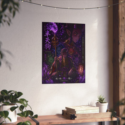 Dark Anime Demon Poster — Matte Vertical Wall Art (Japanese Gothic Fantasy)