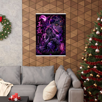 Demon Moon Matte Poster — Gothic Anime Vertical Wall Art