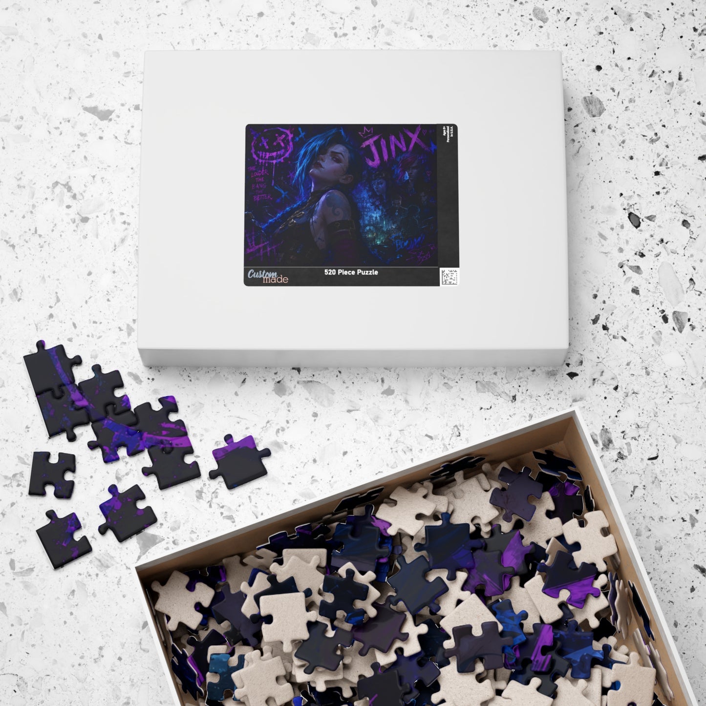 Neon Jinx Nightscape Puzzle — Dark Cyberpunk Portrait Jigsaw (110–1014 pcs)