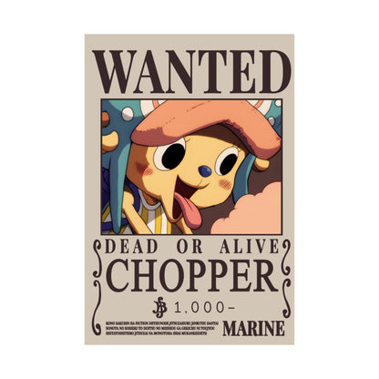 Wanted "Chopper" Poster — Matte Vertical Anime Wall Art