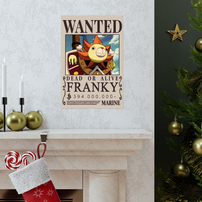 Wanted Poster Matte Vertical Poster — "Franky" Dead or Alive Vintage Anime Print