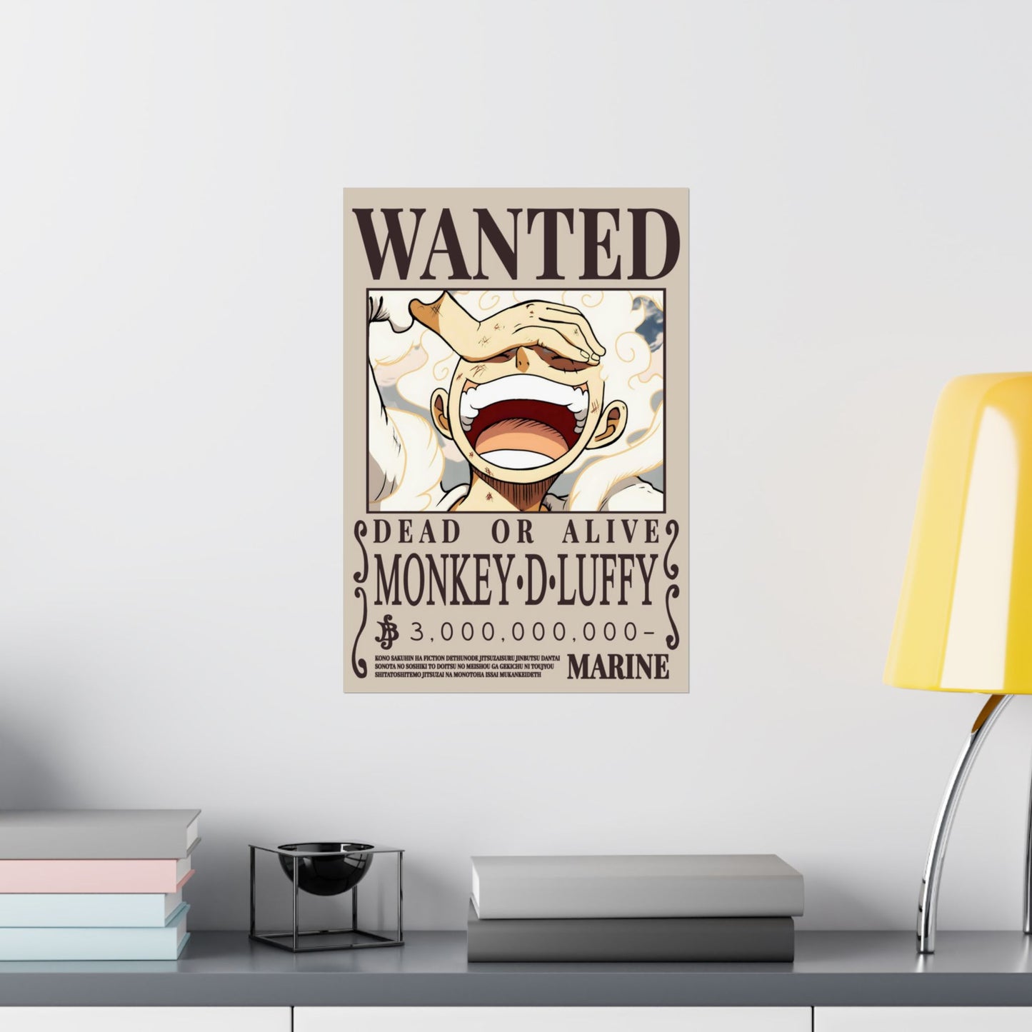 Wanted Poster Poster — "WANTED: Monkey D. Luffy" Matte Vertical Anime Wall Art