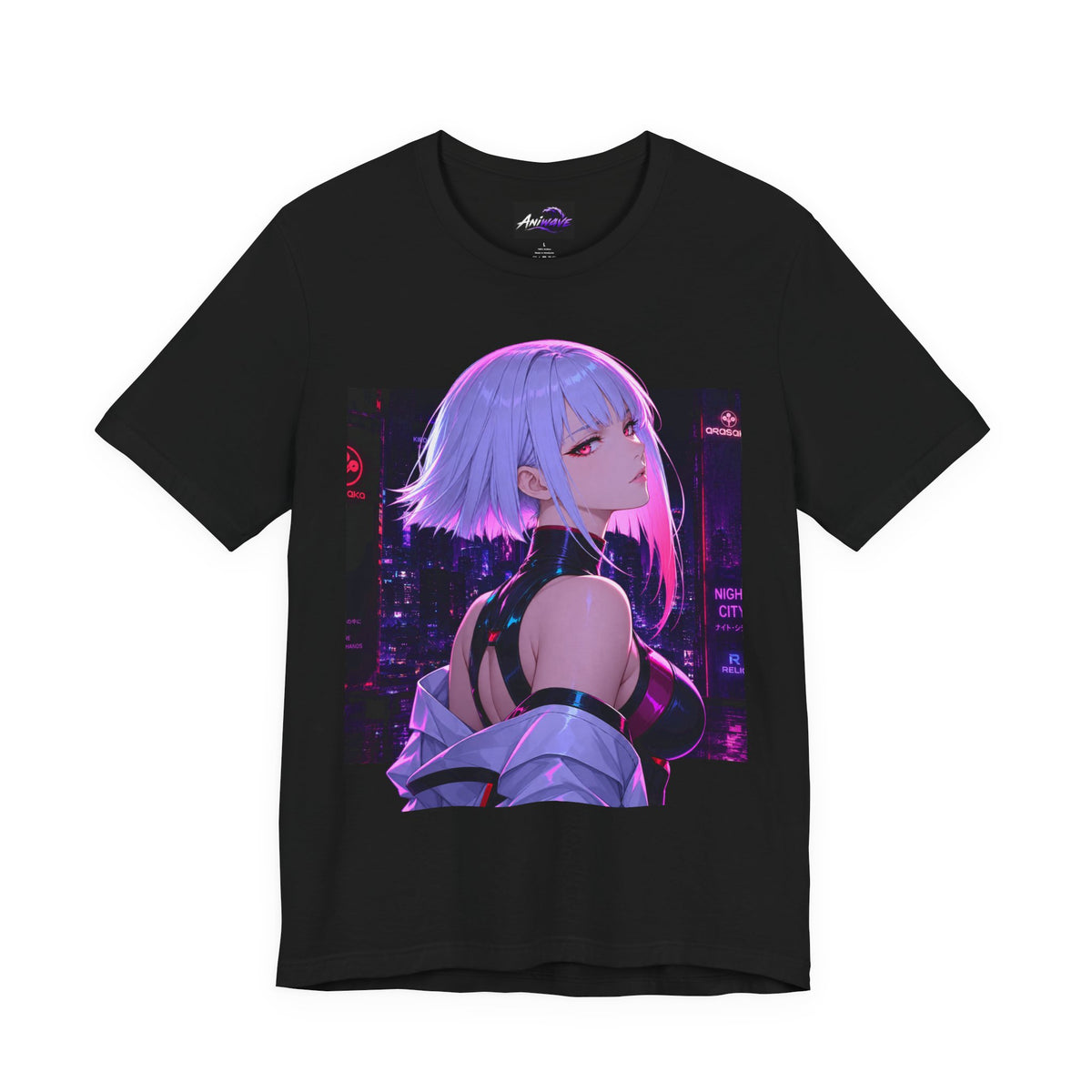 Anime Cyberpunk Girl T-Shirt — Neon Futuristic Art Tee