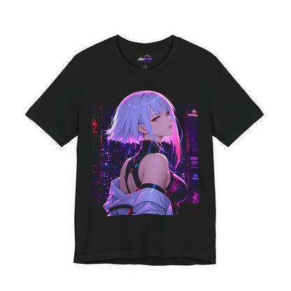 Anime Cyberpunk Girl T-Shirt — Neon Futuristic Art Tee