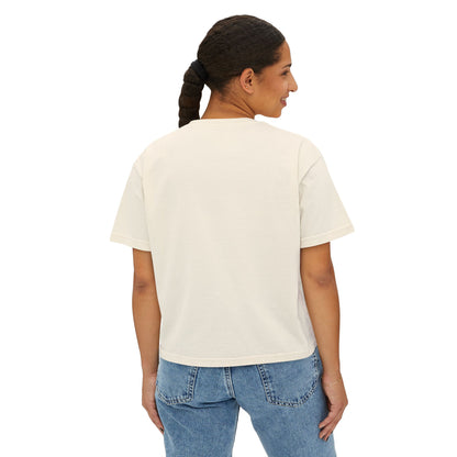 Anime Elf Portrait Boxy Tee — White Women’s Cropped Graphic Shirt
